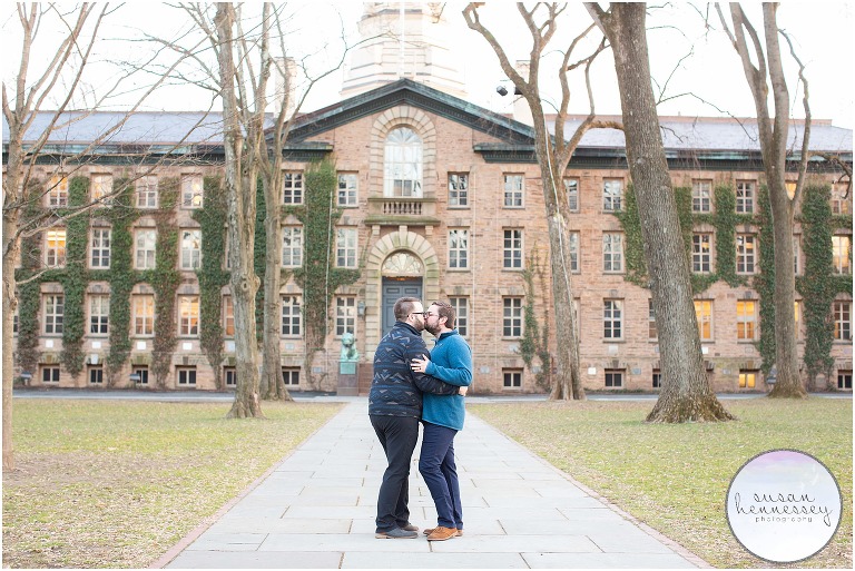Engagement Session at Princeton University photographed in front of Nassau Hall