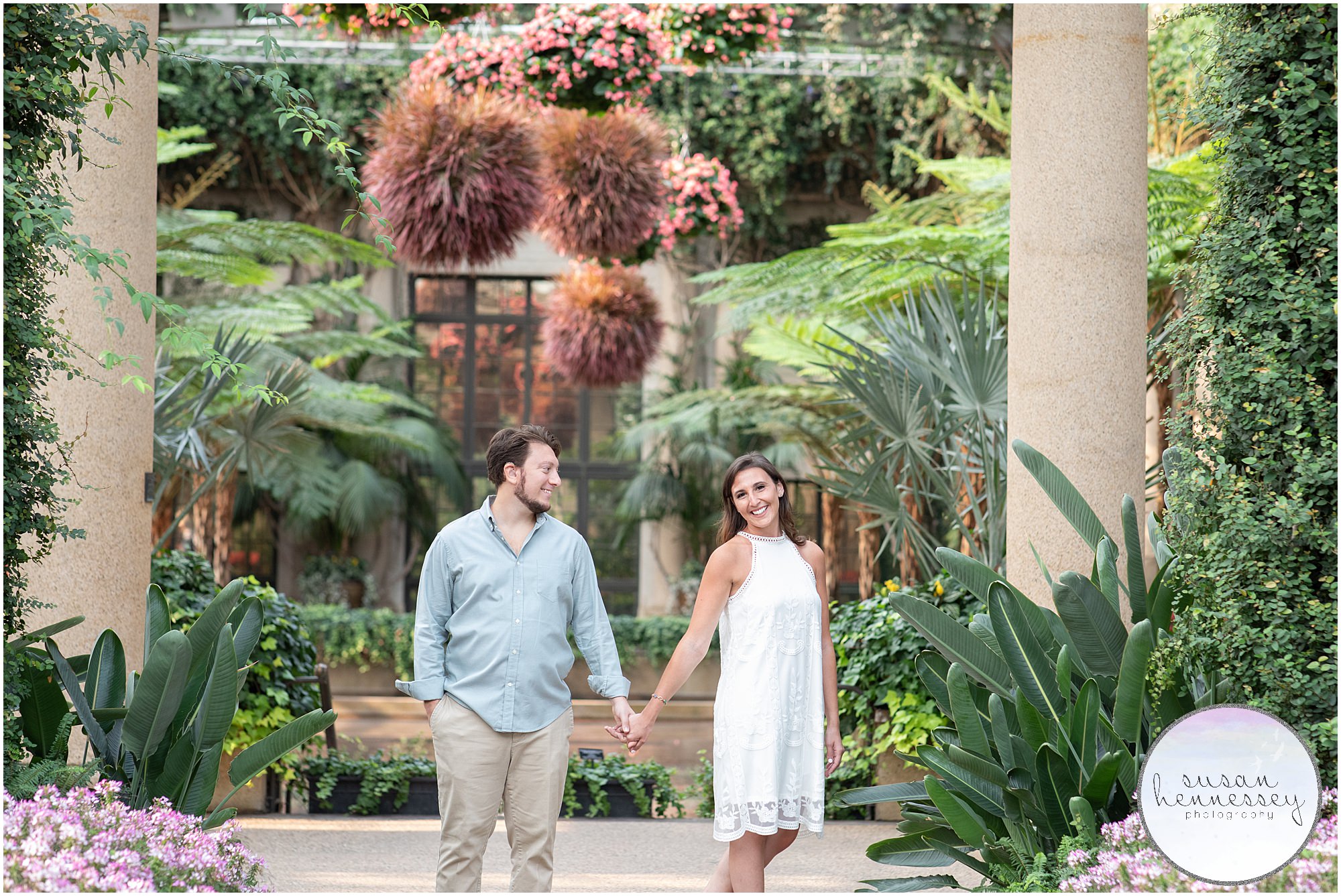 An indoor photography session at Longwood gardens