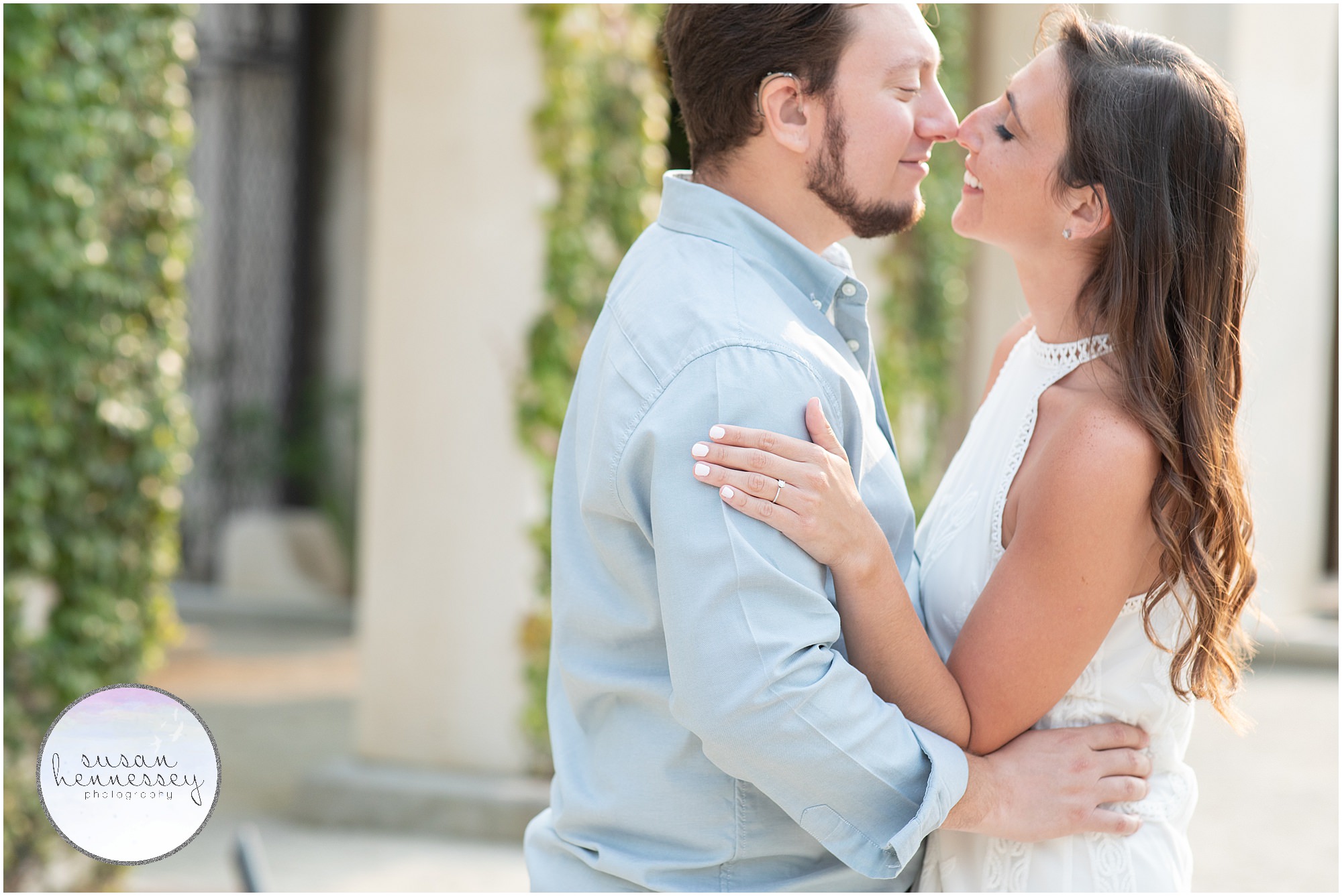 A romantic image from a couple's photography session at Longwood Gardens