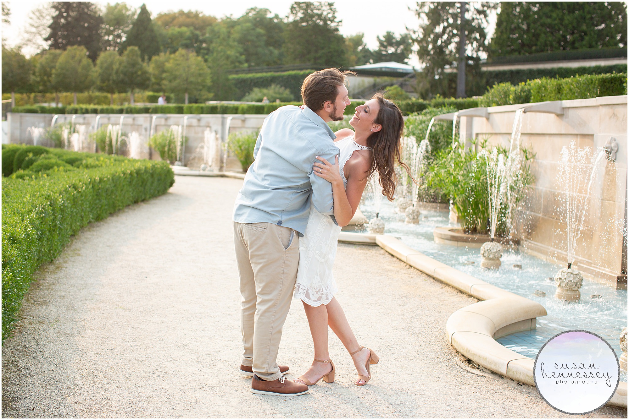 A summer Engagement Session at Longwood Gardens