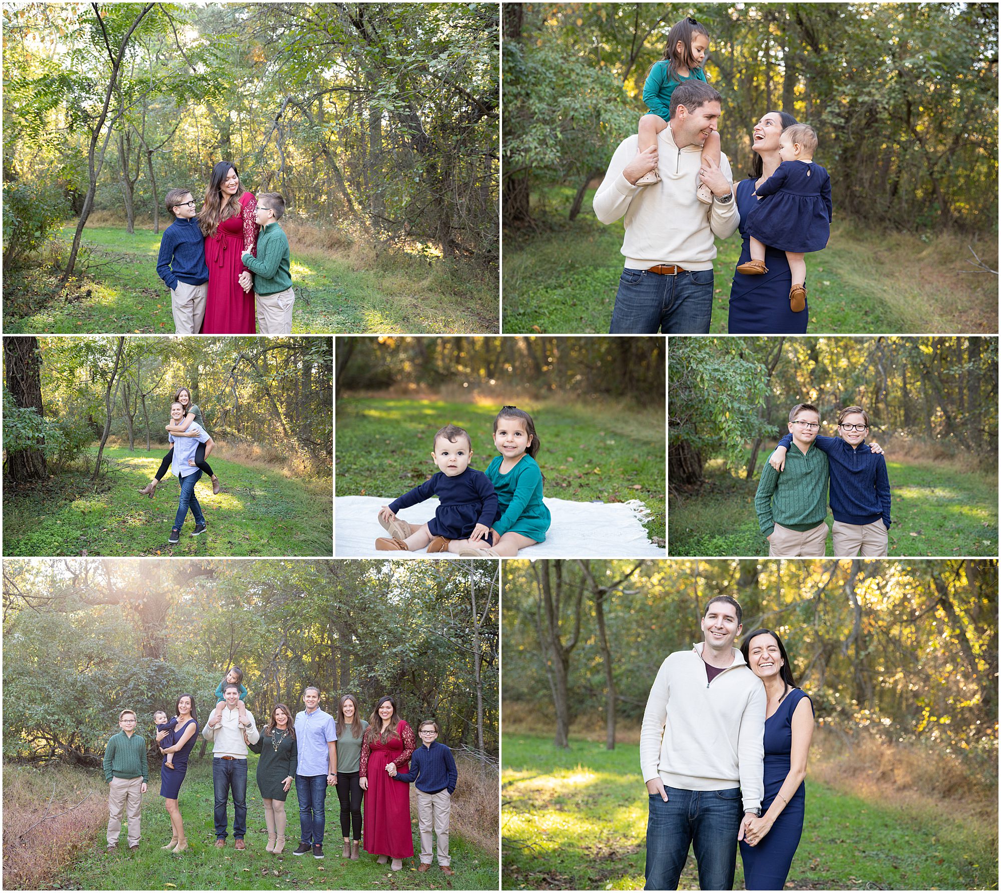 An extended family session at a South Jersey holiday family photo session photographed by Susan Hennessey Photography