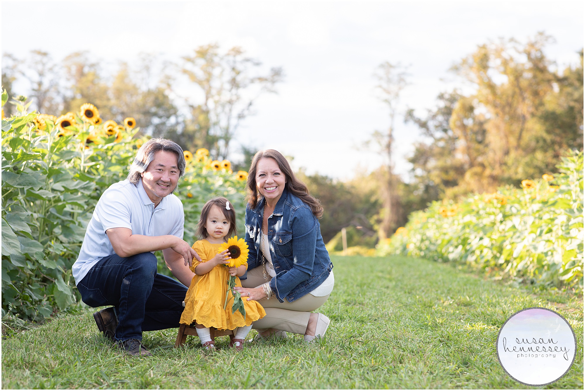 South Jersey holiday family photo session at a sunflower farm