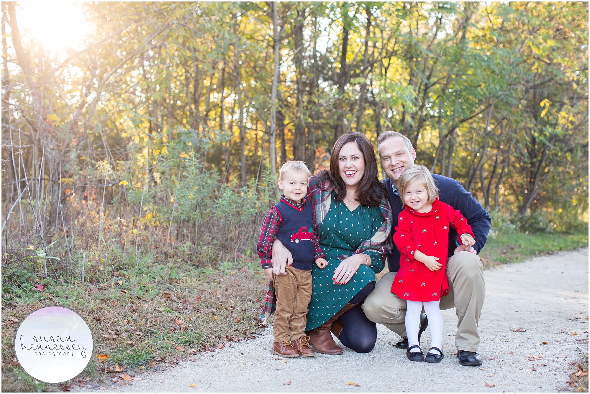 South Jersey holiday family photo session at Boundary Creek in Moorestown
