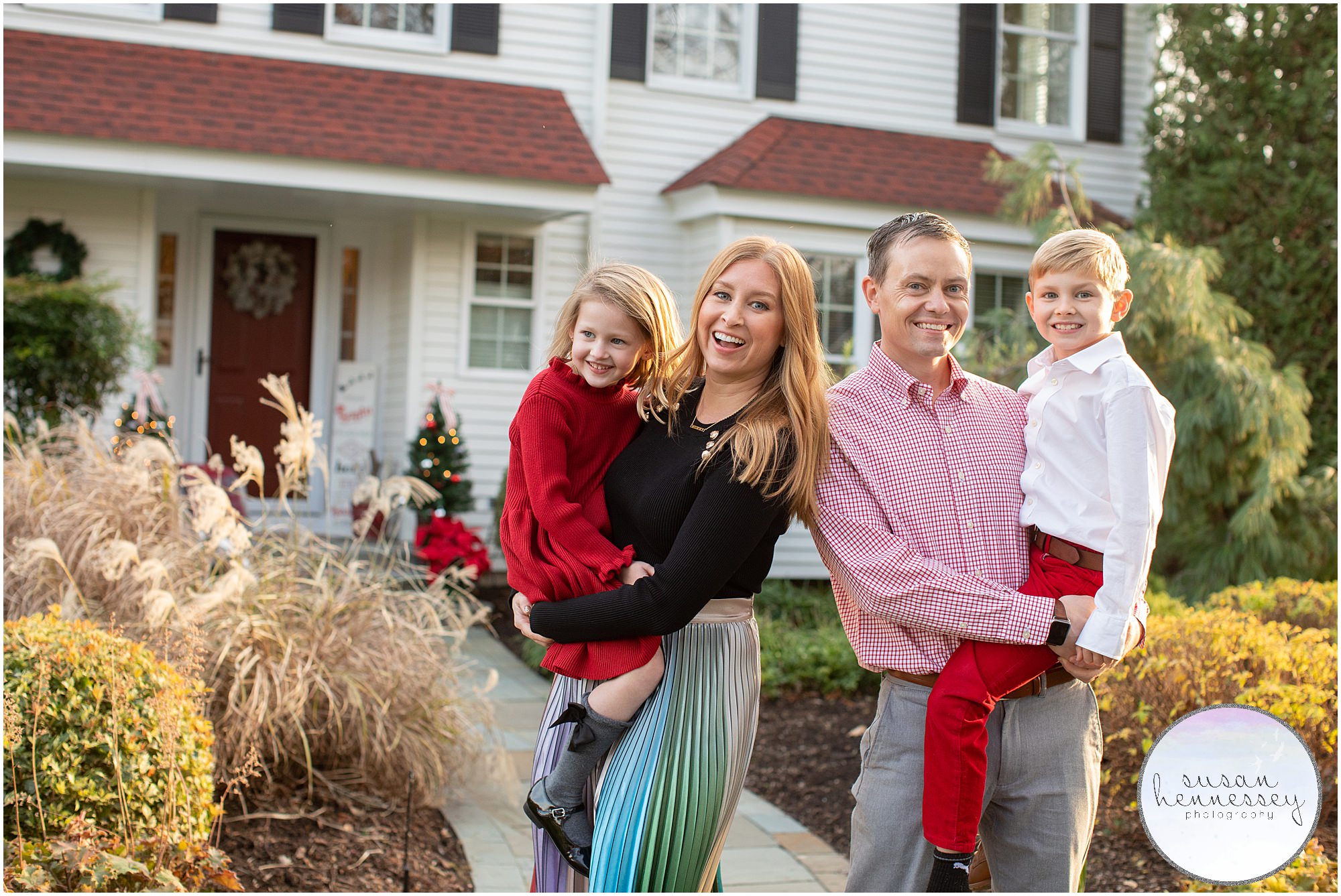 Your house is the perfect backdrop for your South Jersey holiday family photo session