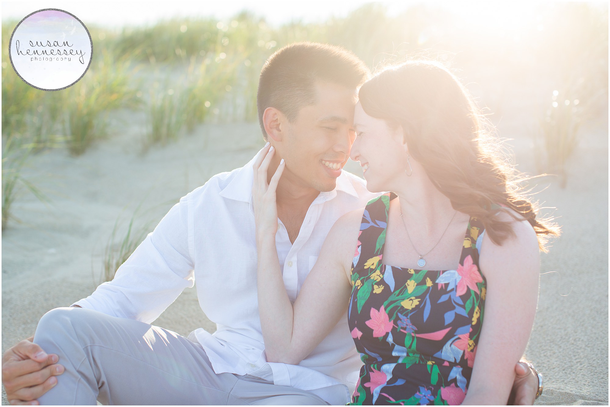 Romantic images from a Bradley Beach Engagement Session