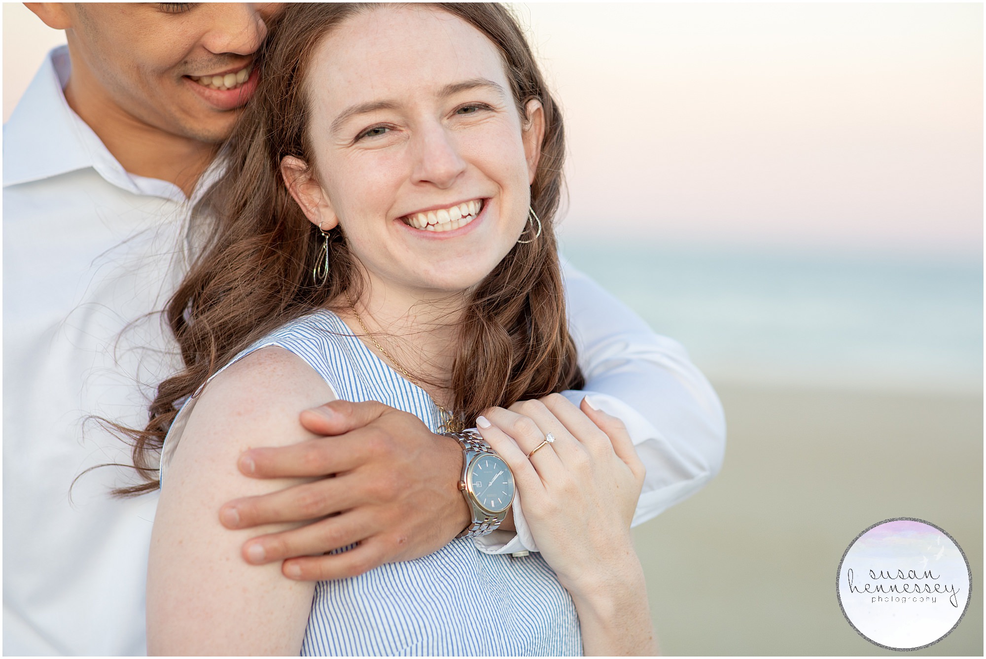 Carolyn & Nick had a classic engagement session at Bradley Beach