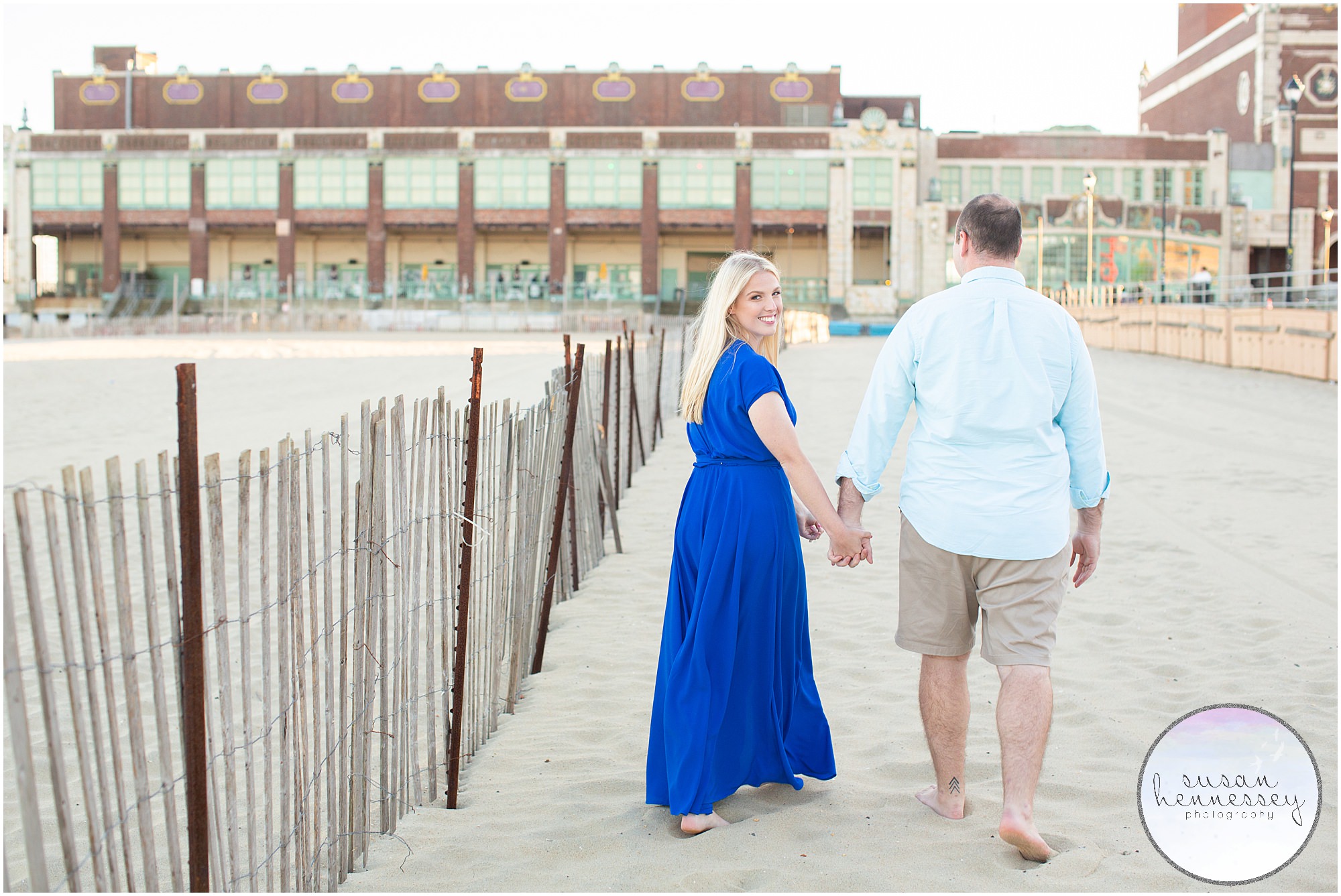 Engagement Session at Asbury Park on the beach