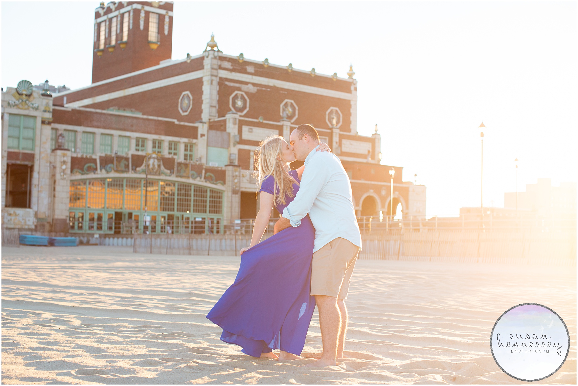 Engagement Session at Asbury Park during golden hour