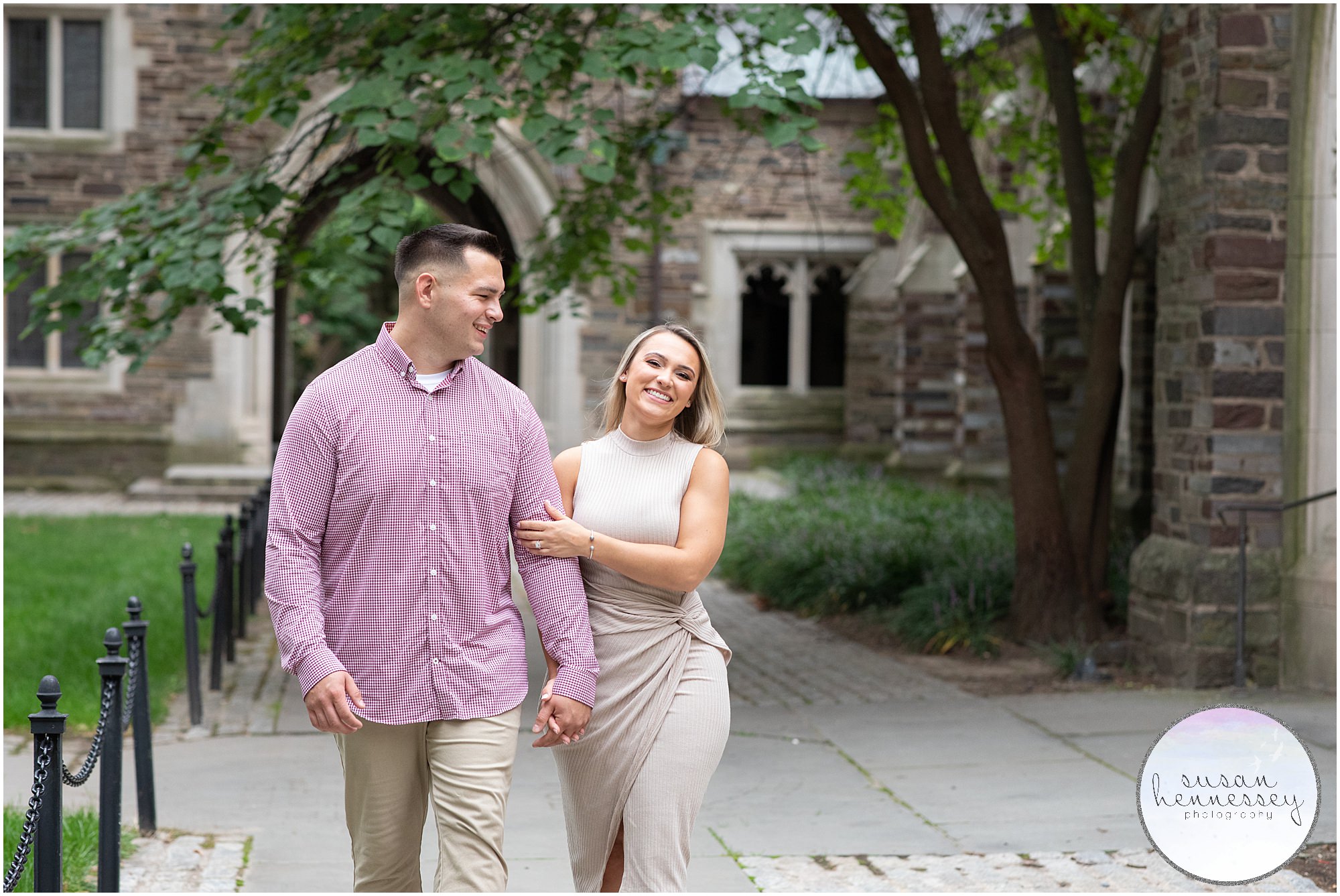 Happily engaged couple at their Princeton Engagement Session