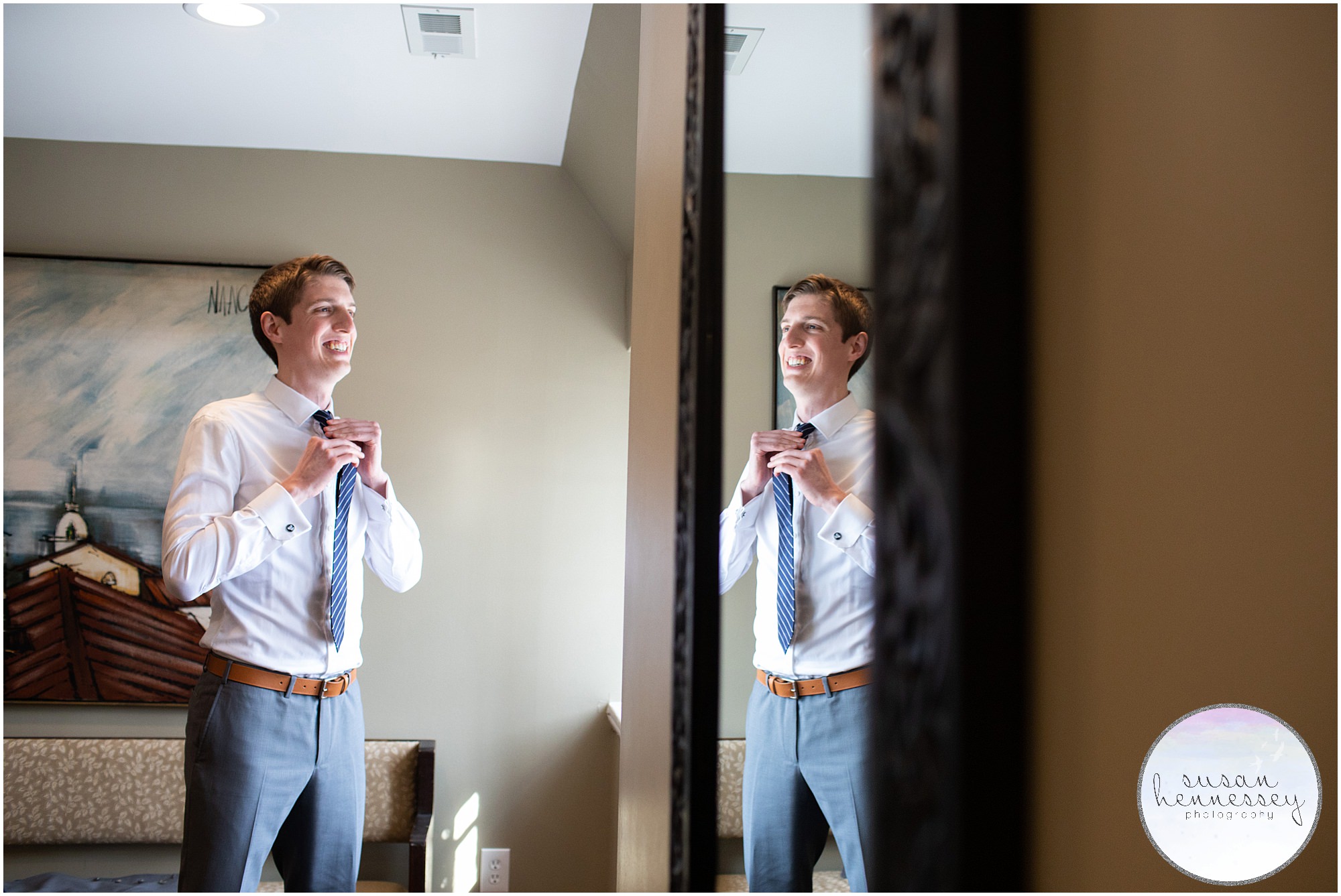 Susan Hennessey Photography Best of 2020 Weddings - The Community House of Moorestown groom gets dressed