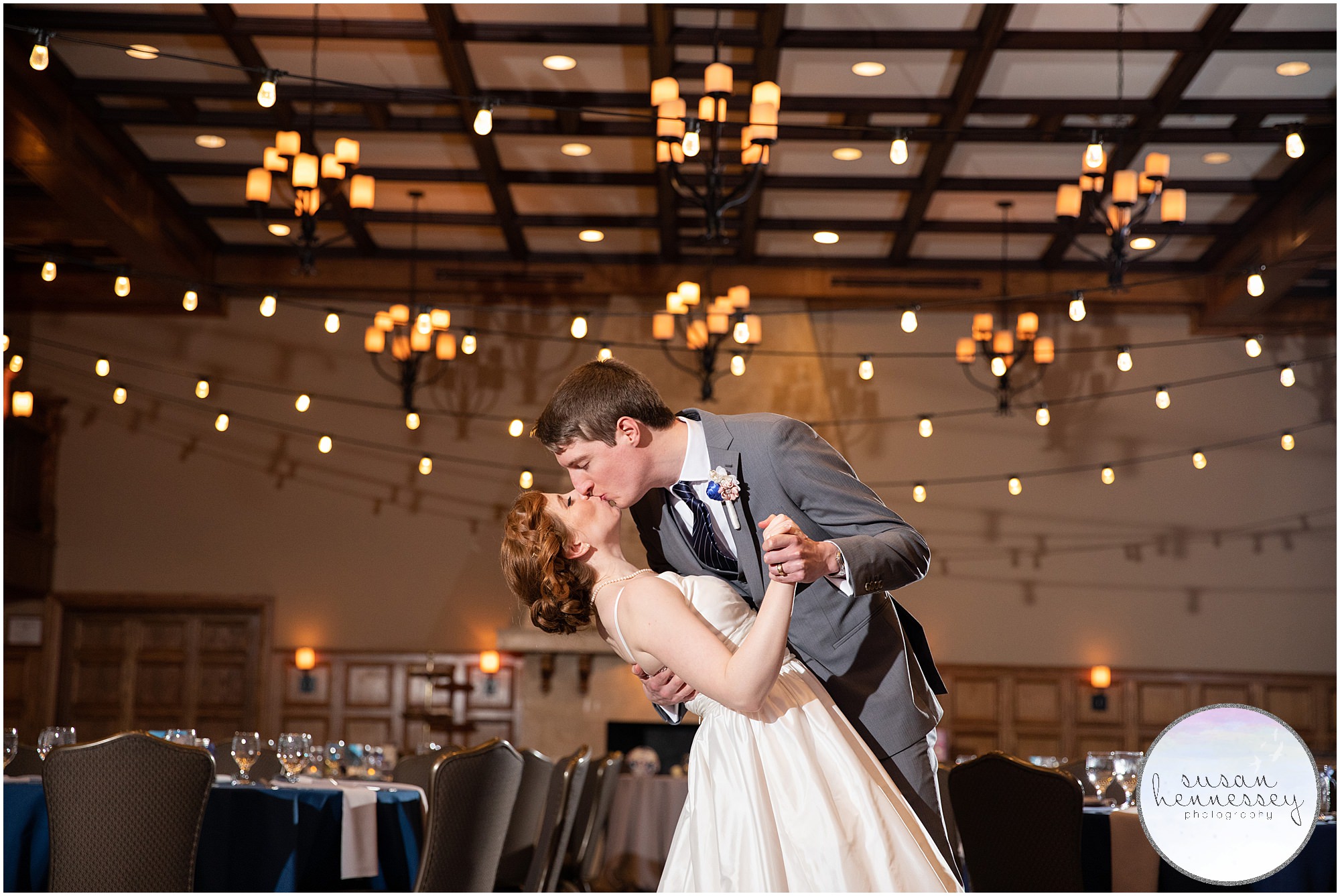 Susan Hennessey Photography Best of 2020 Weddings - The Community House of Moorestown ballroom portrait of bride and groom