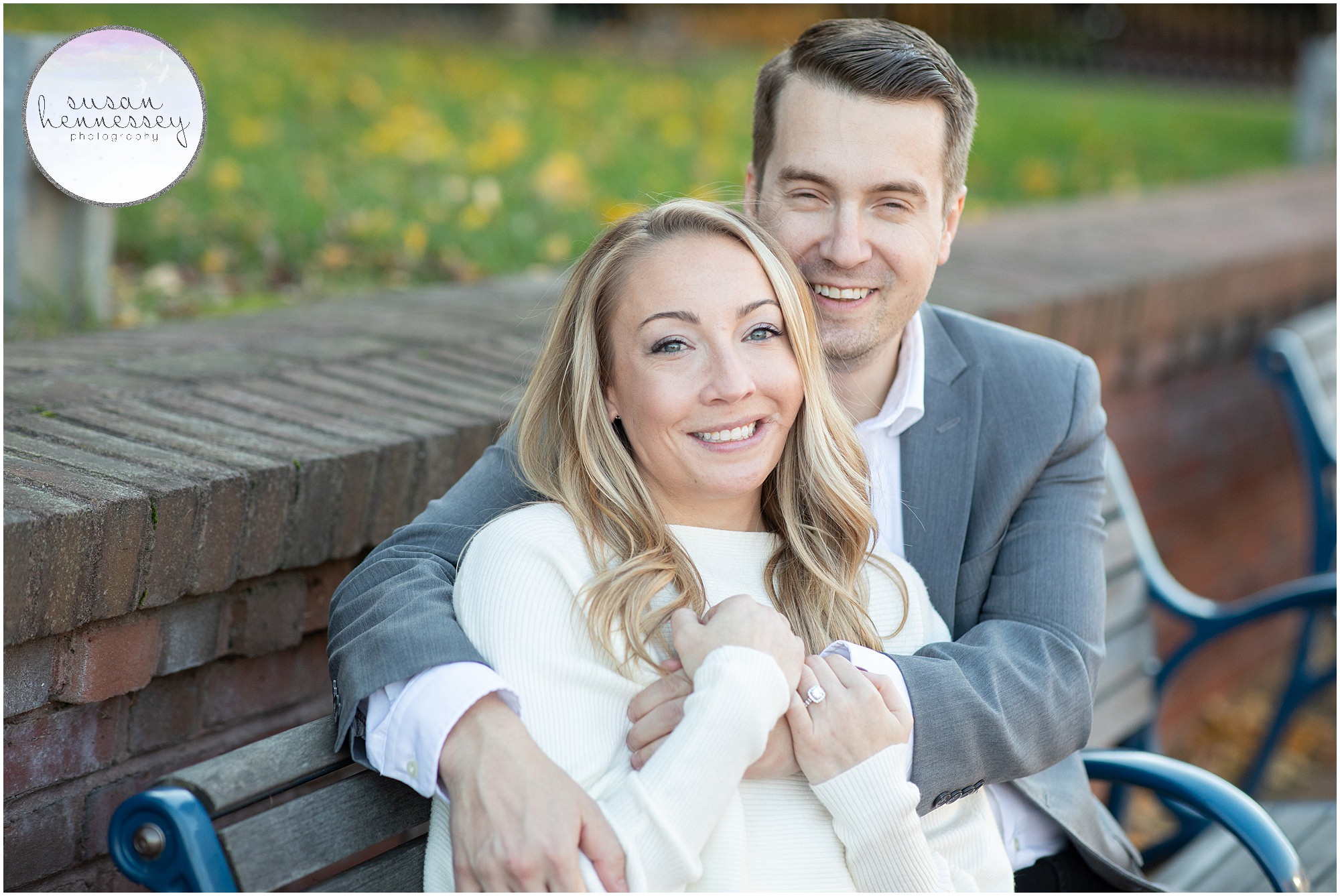 An engaged couple at their downtown Frederick engagement session