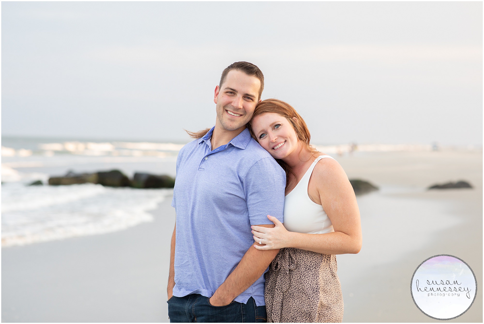 Engagement session after the surprise proposal in Stone Harbor, NJ