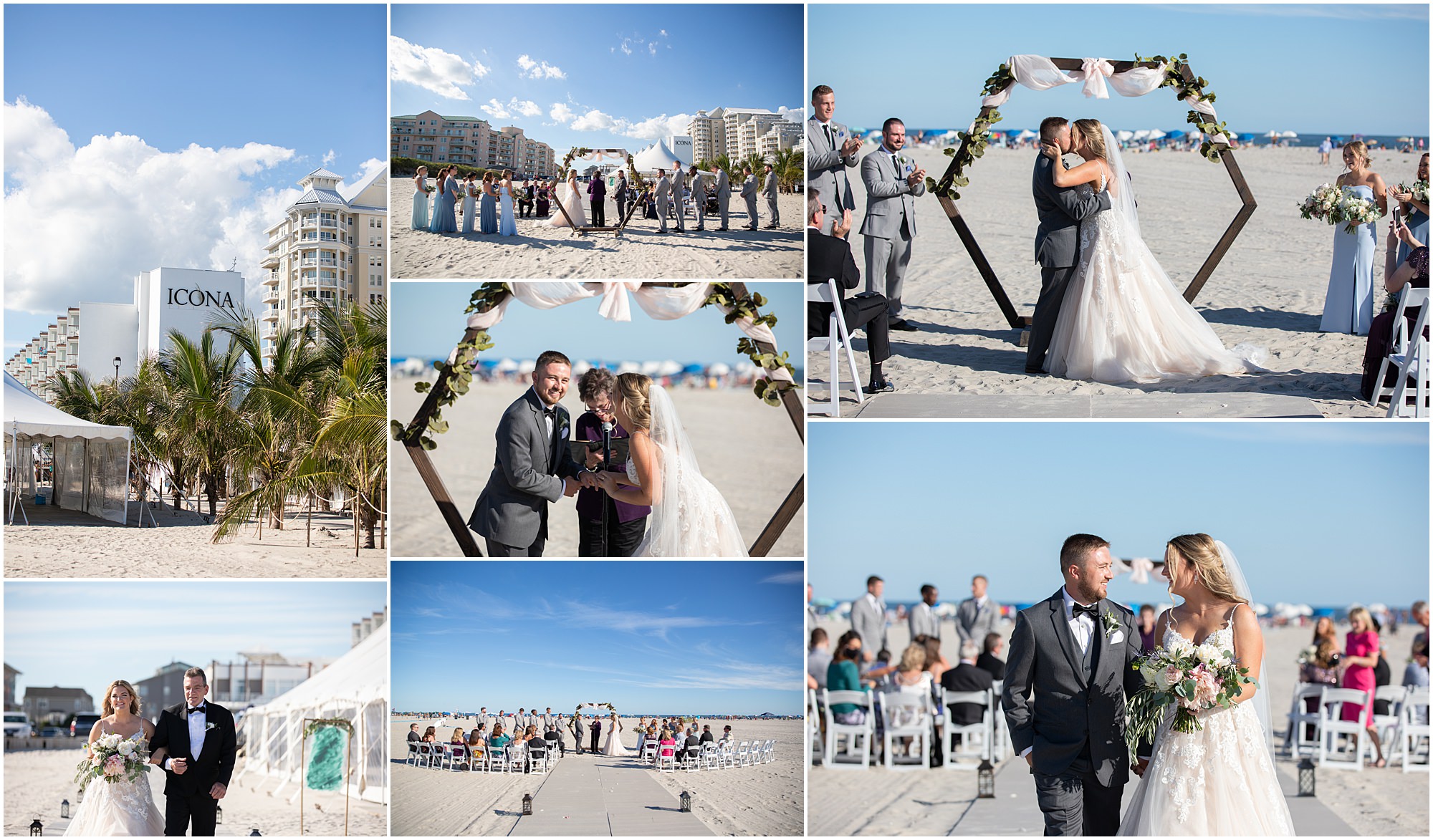 The ceremony site at ICONA Diamond Beach makes it one of the best Jersey Shore wedding venues!