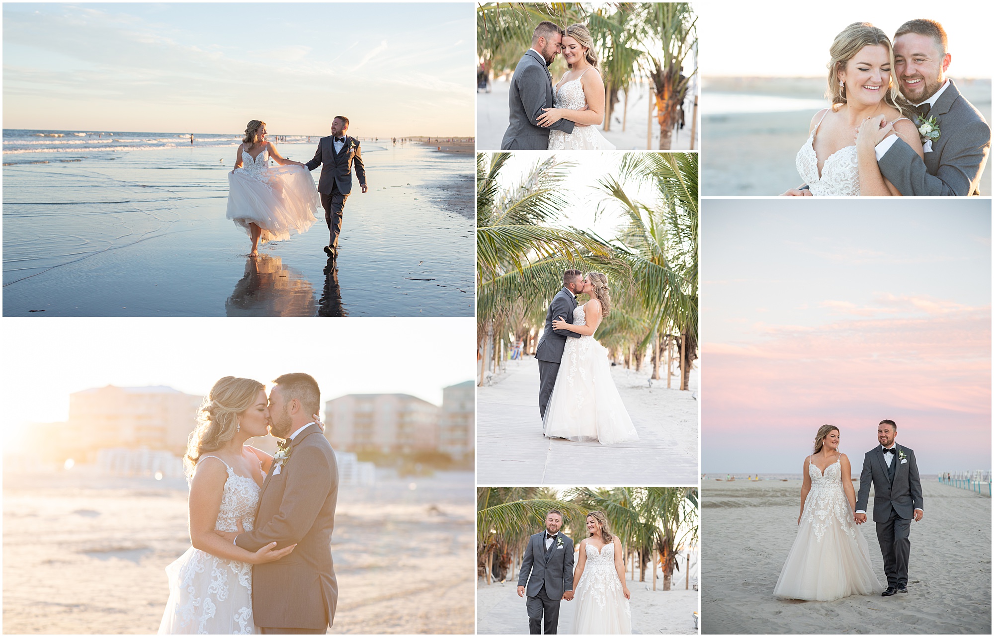 Golden Hour portraits at ICONA Diamond Beach makes it one of the best Jersey Shore wedding venues!