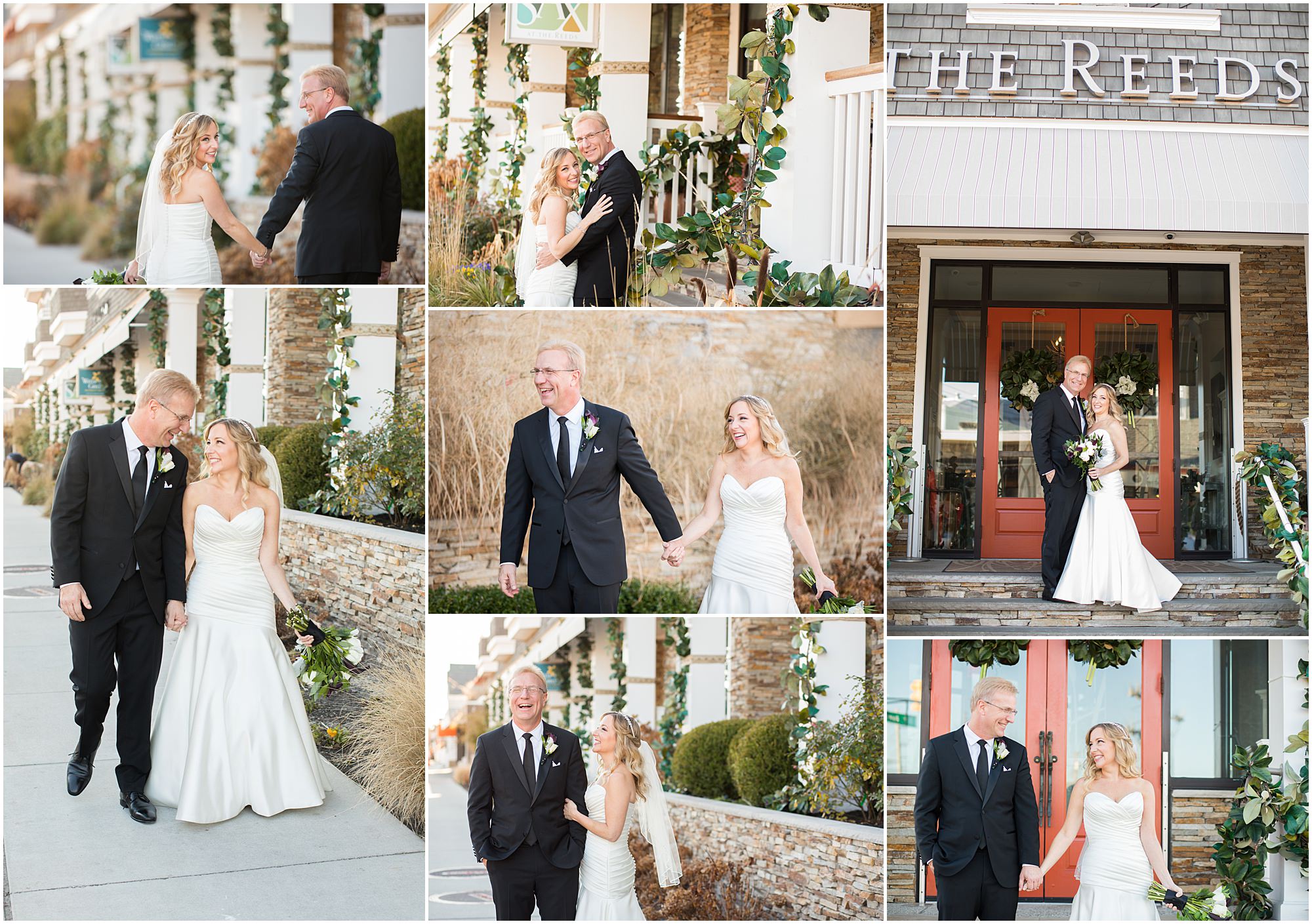 Outdoor bride and groom portraits at the Reeds at Shelter Haven