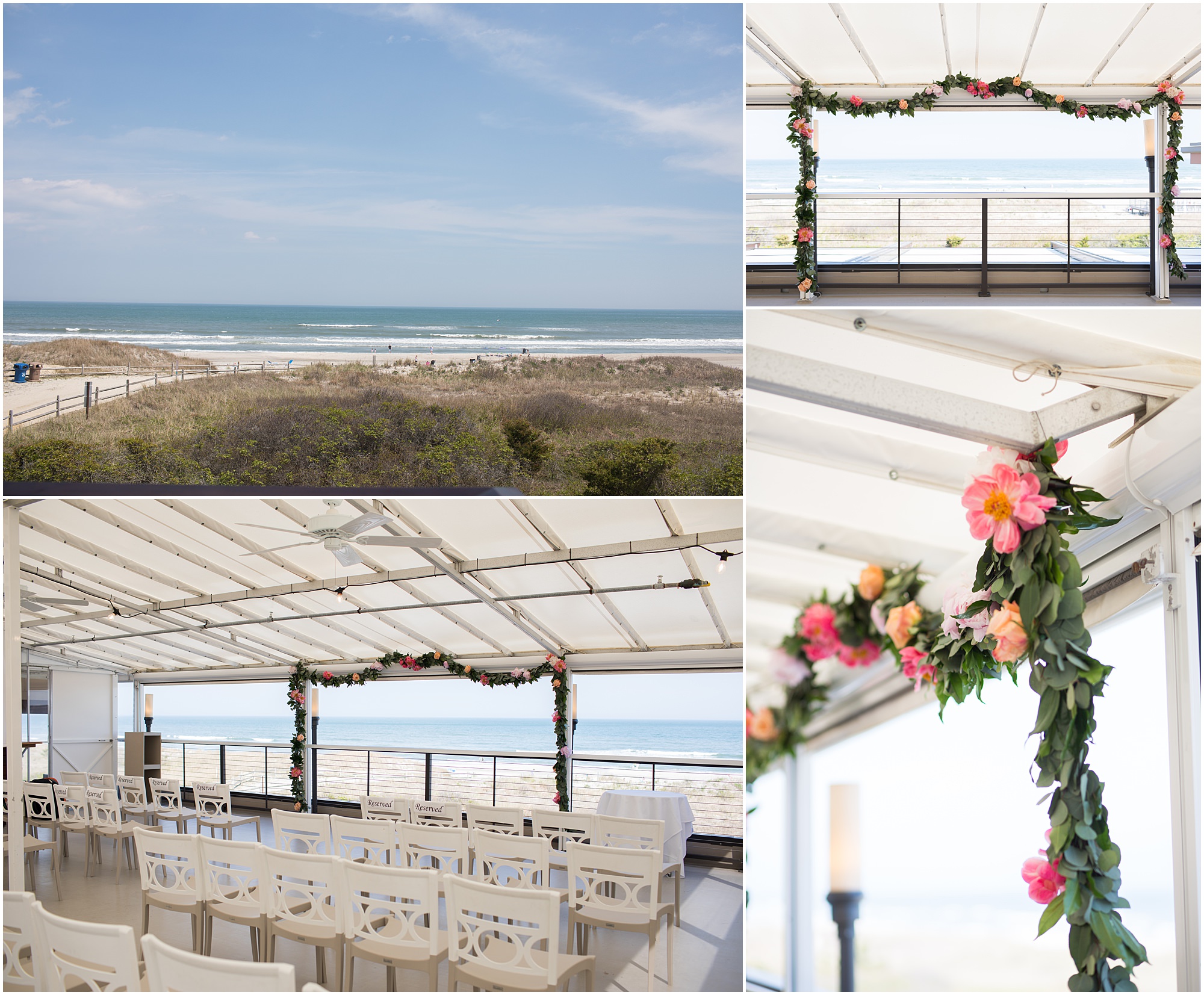 The indoor ceremony space overlooking the ocean at the Windrift Hotel in Avalon makes it the best Jersey Shore wedding venue