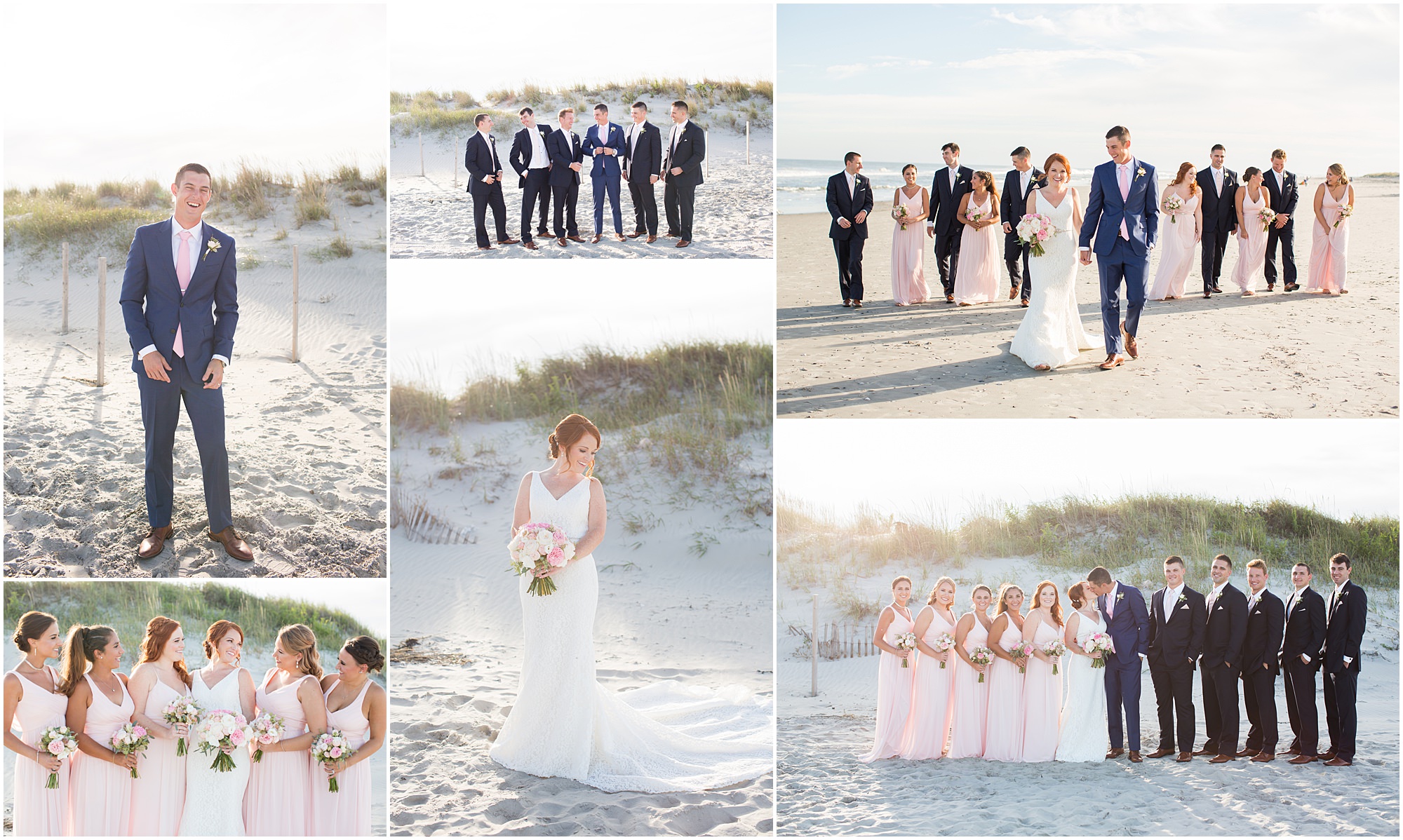 Beach bridal party portraits at the windrift hotel.
