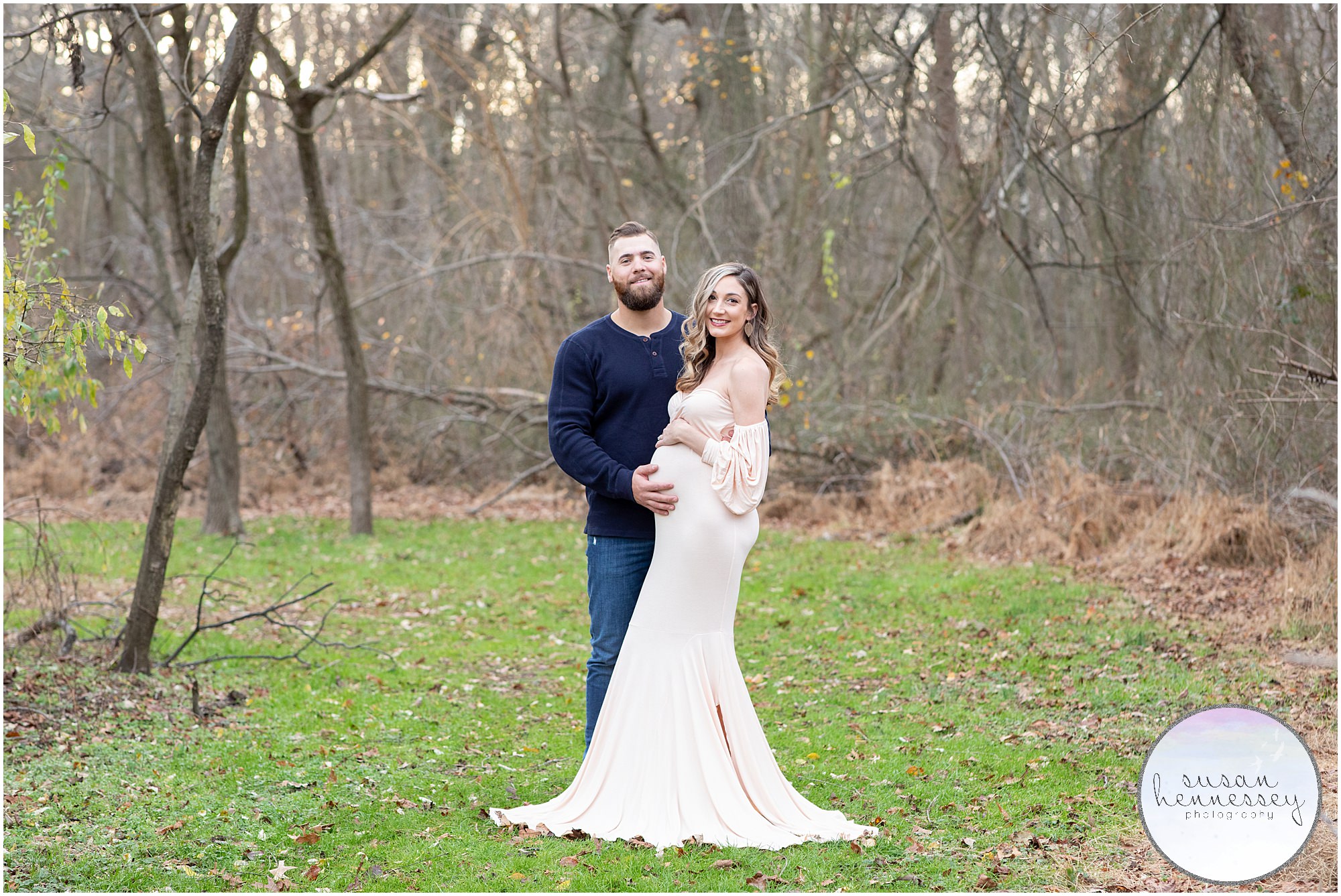 A winter maternity session at Boundary Creek in Moorestown, NJ