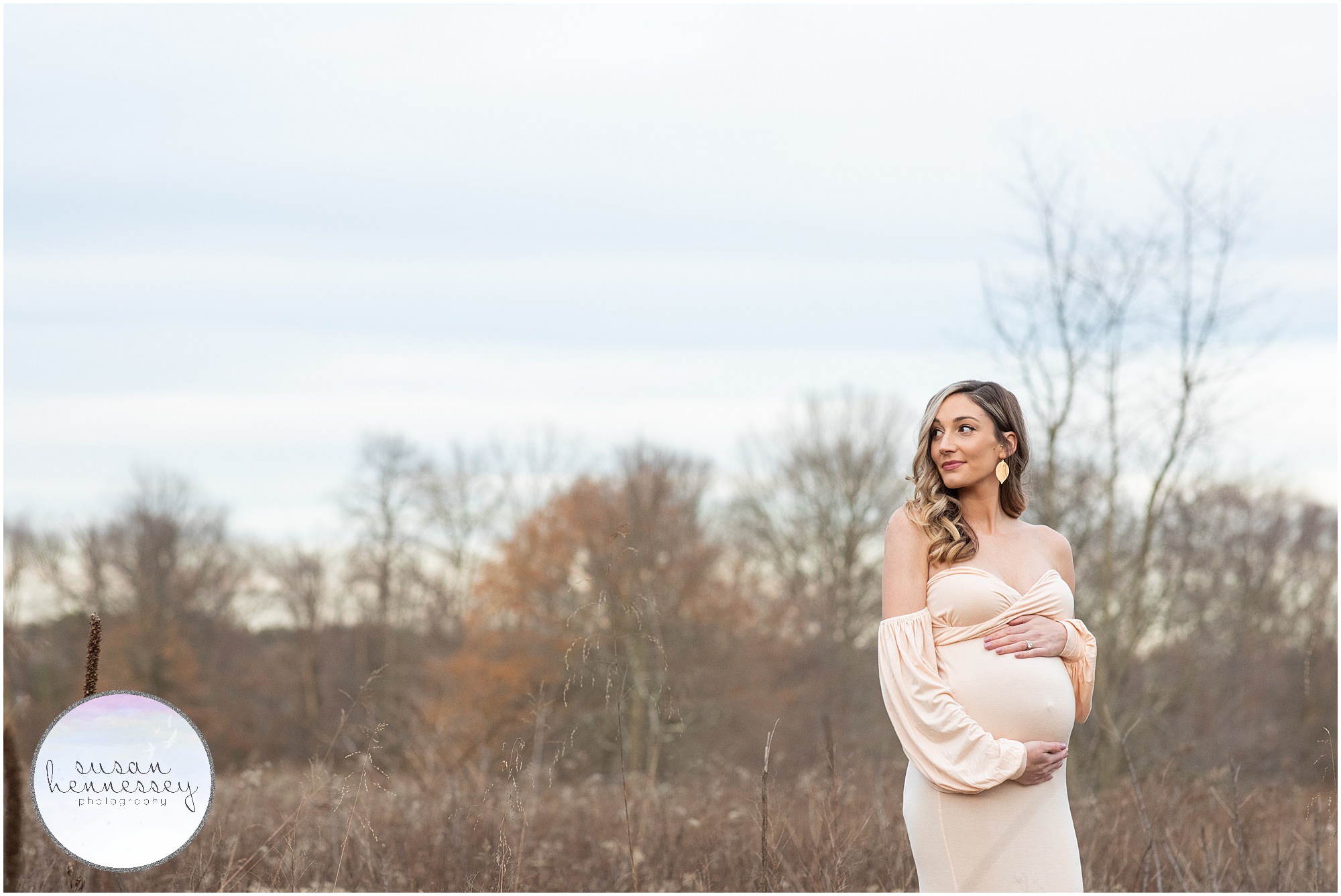 A Winter maternity session at Boundary Creek in Moorestown 