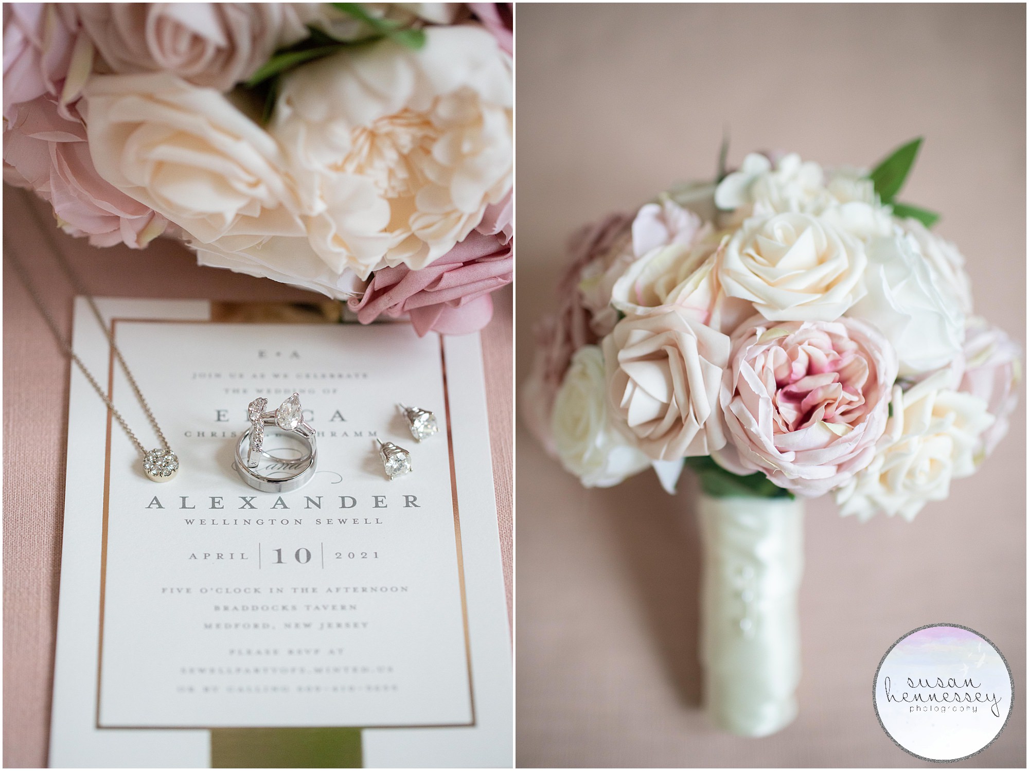 Planning a Micro Wedding? Erica and Alex had a dusty pink color palette.