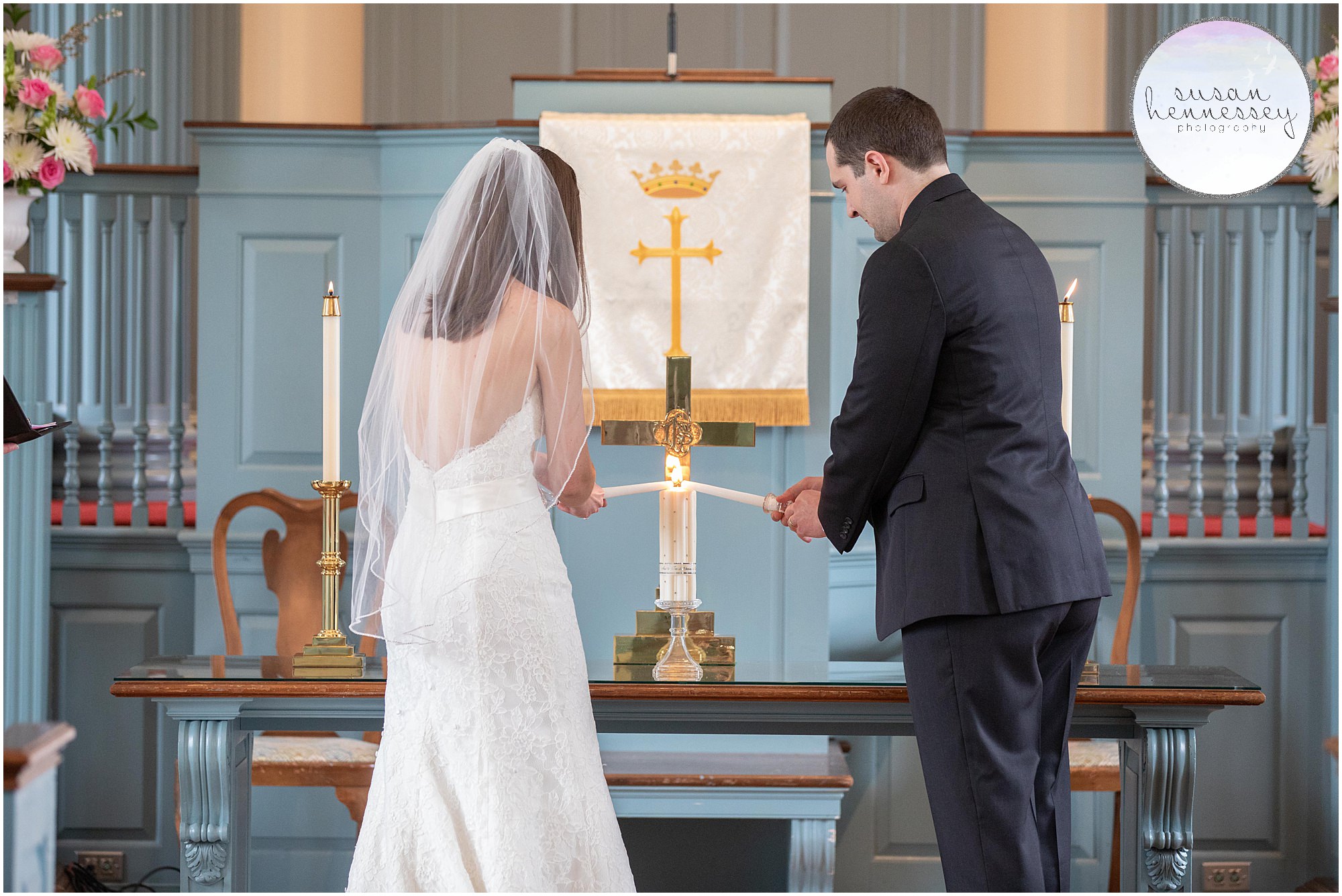 Lighting of the candle at NJ Micro Wedding in Moorestown, NJ