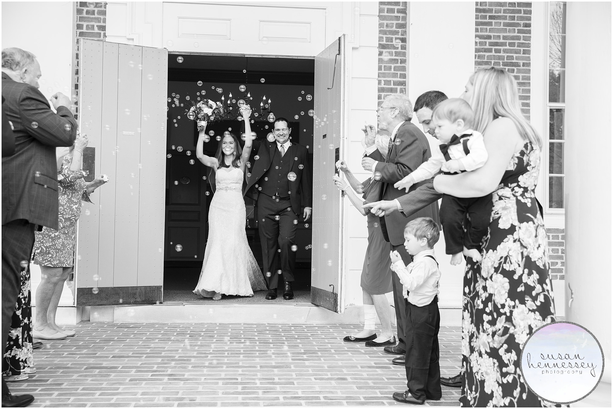 Bubble exit at NJ Micro Wedding in Moorestown, NJ