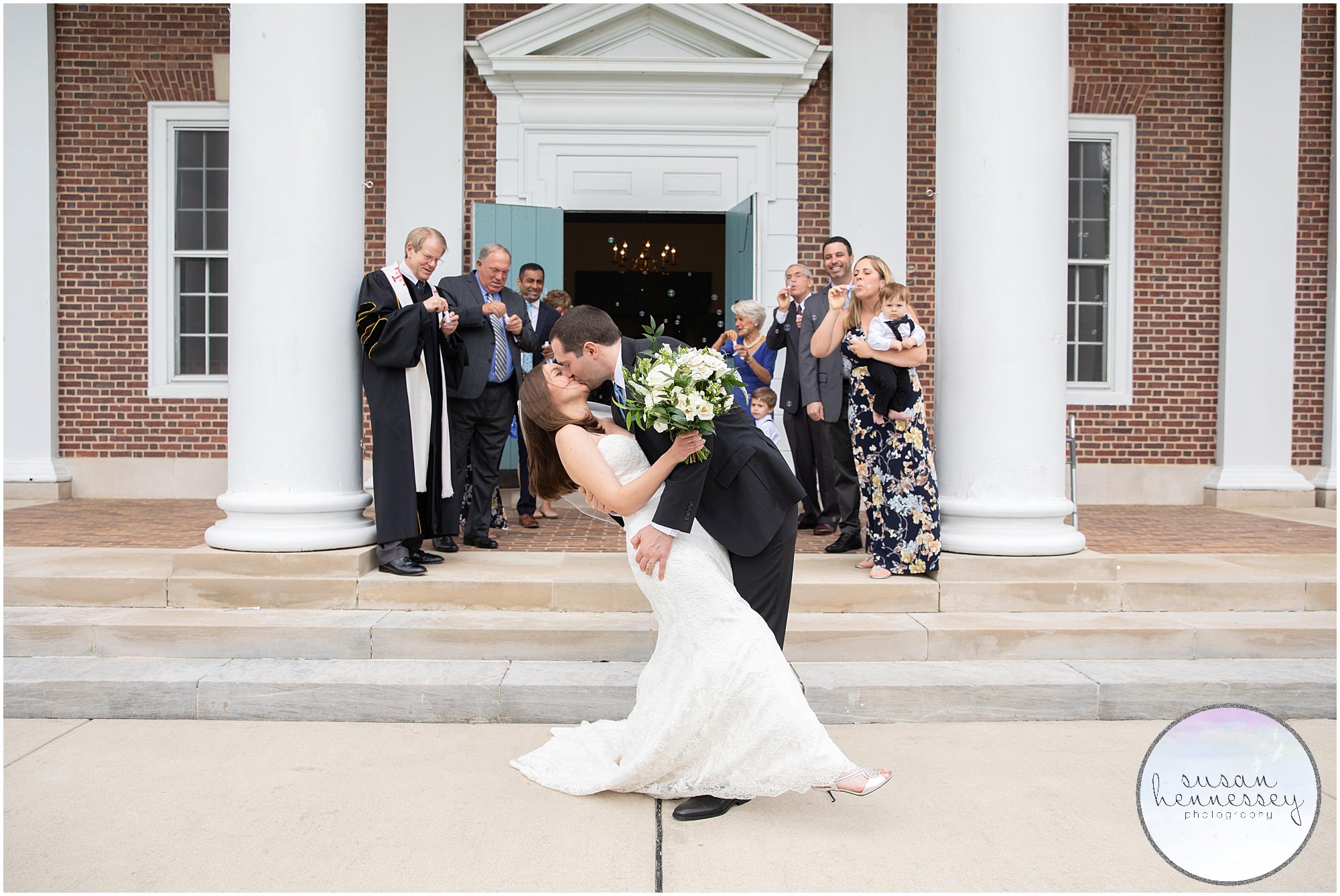 Bubble exit at NJ Micro Wedding in South Jersey