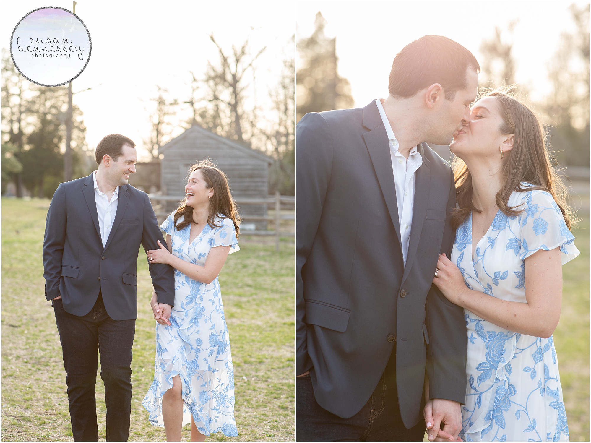 A couple has a Batsto Village engagement session before their NJ Micro Wedding