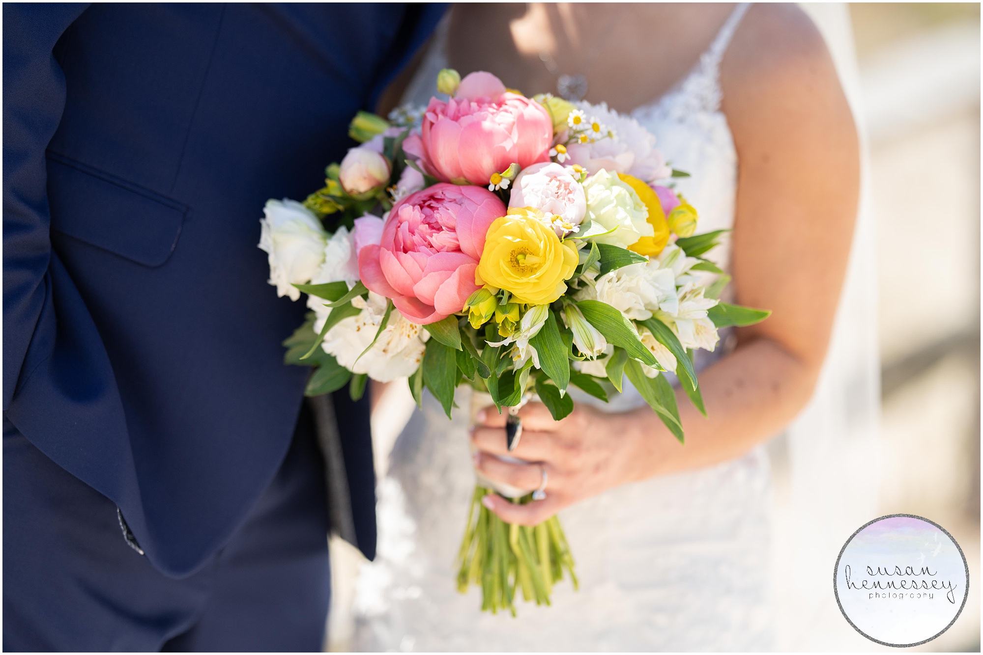 Detail of bridal bouquet at ICONA Avalon Wedding