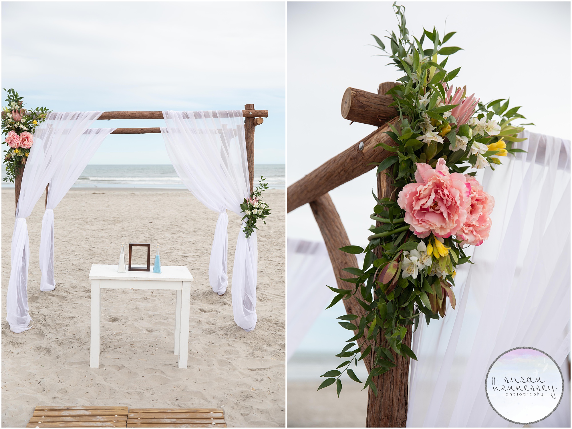 Details of beach ceremony at ICONA Avalon Wedding