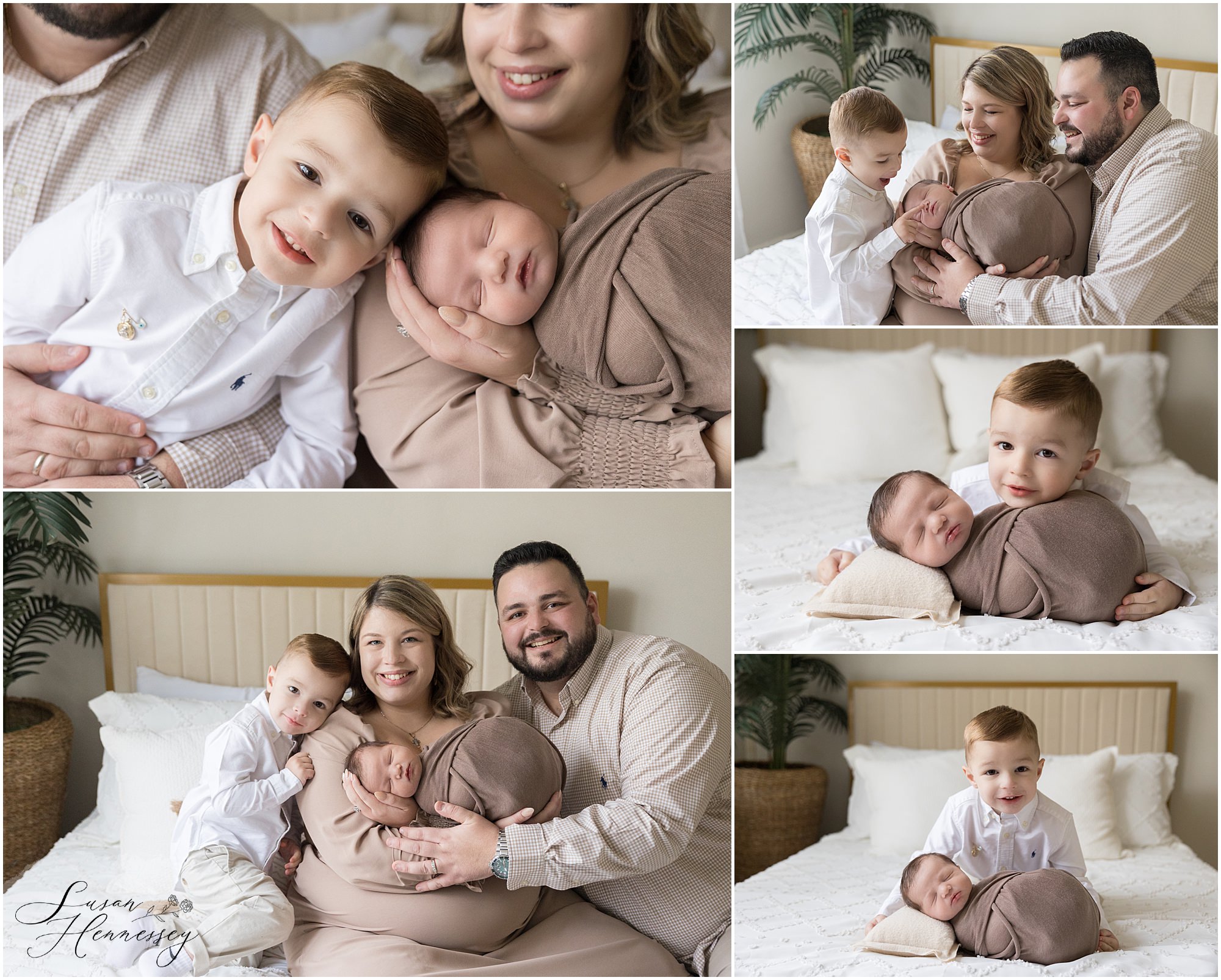 Family portraits during the newborn session and a proud big brother. 
