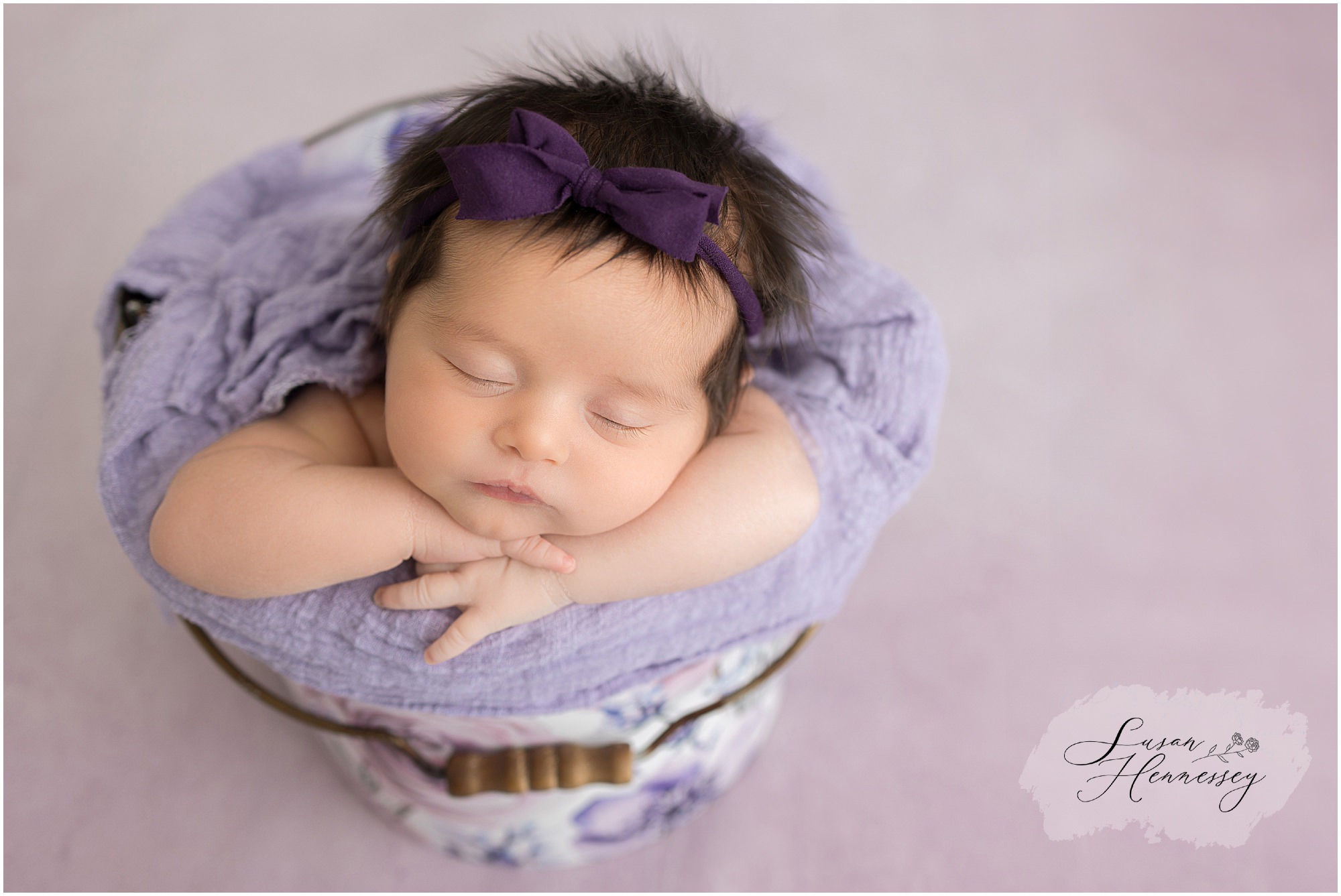 Purple and floral newborn session.