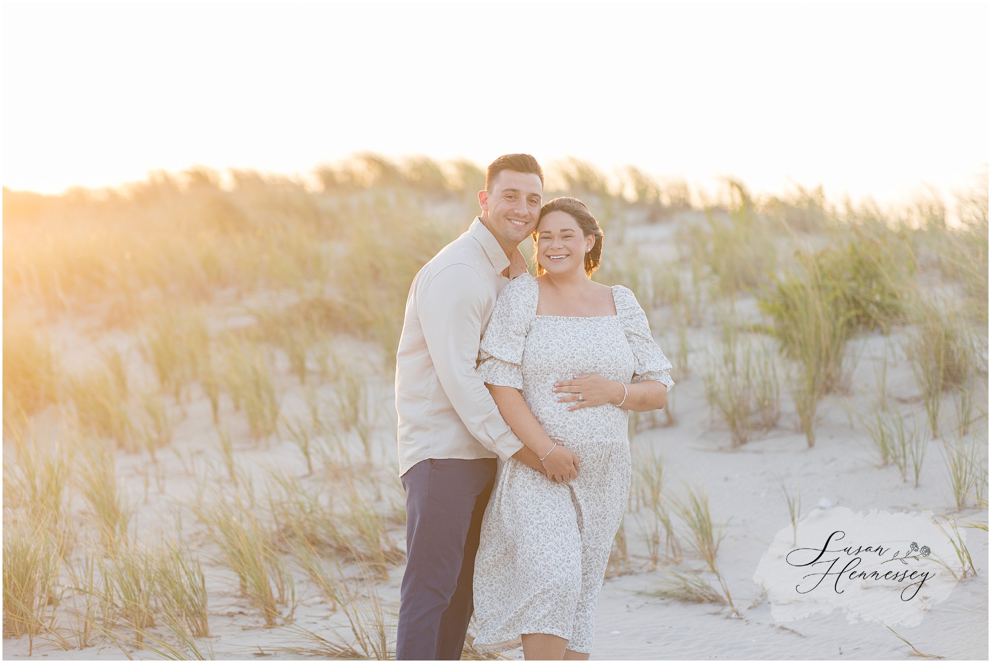 Sunset maternity session at the Jersey Shore