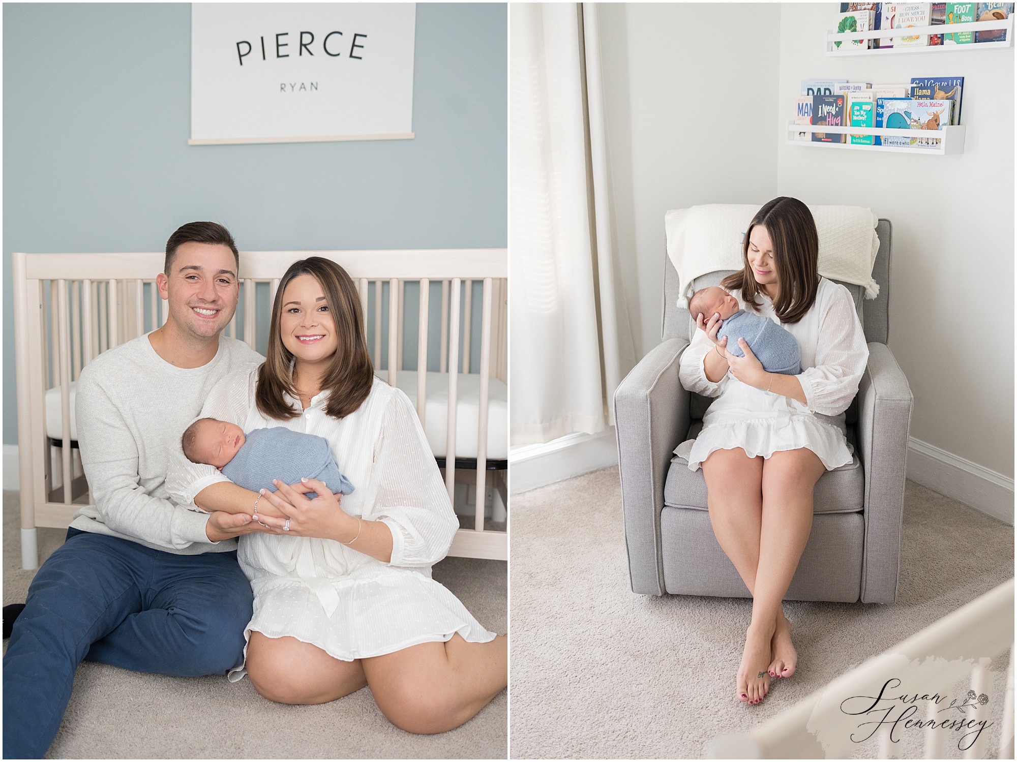 Portraits in the nursery during in home newborn session