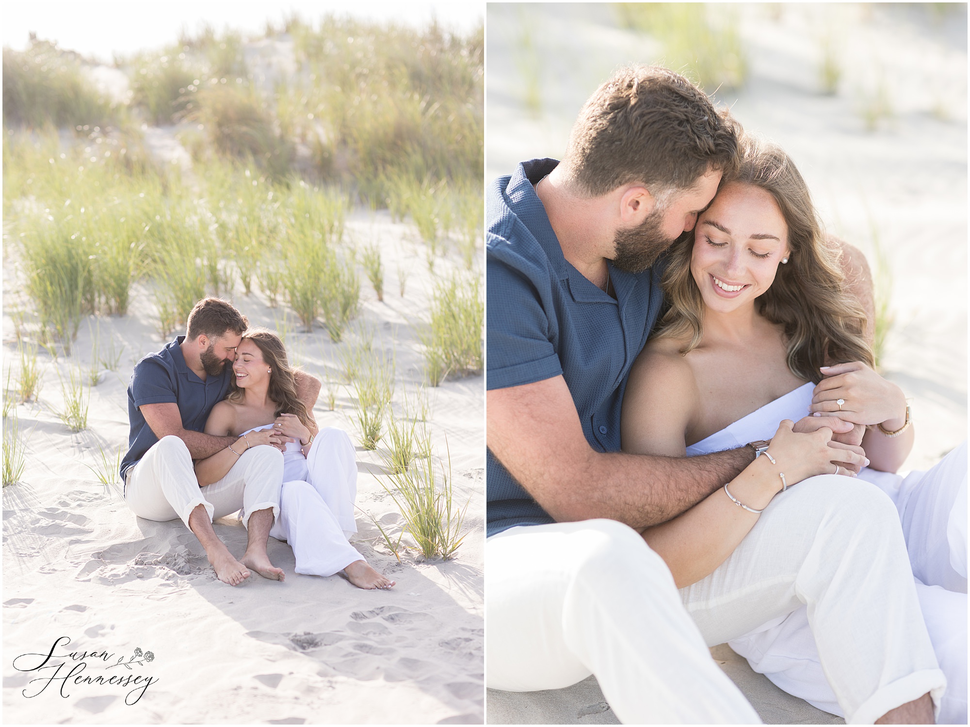 Jersey Shore engagement session of Kara and Christian by the ocean