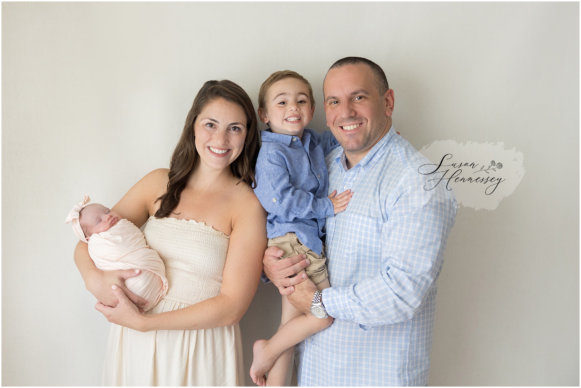 Family newborn portraits at a South Jersey newborn photography studio