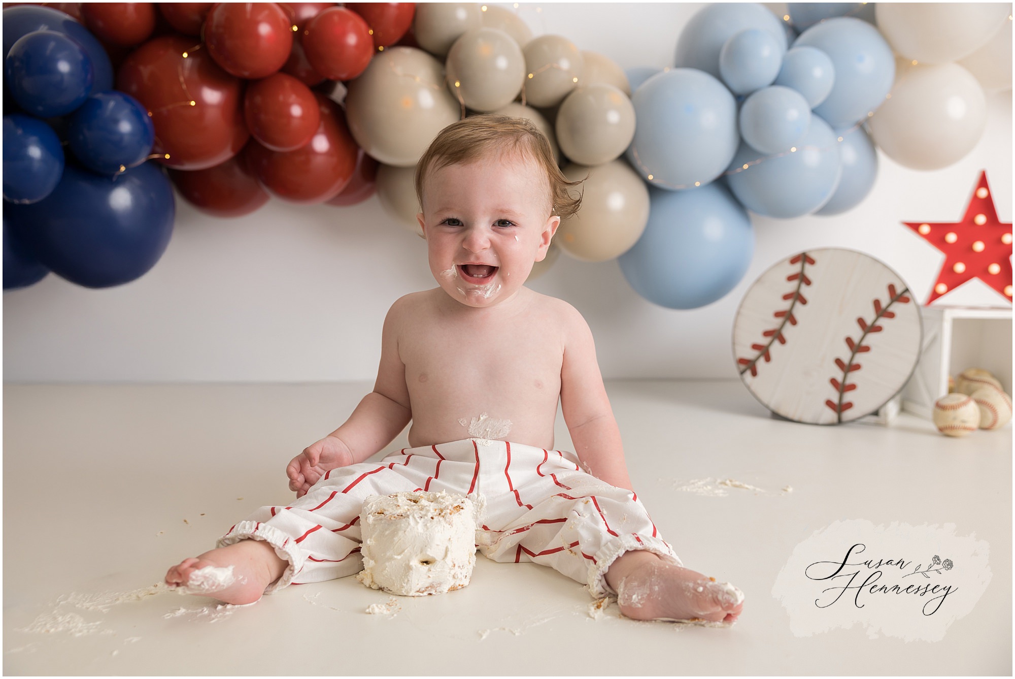 South Jersey cake smash photographer baseball theme