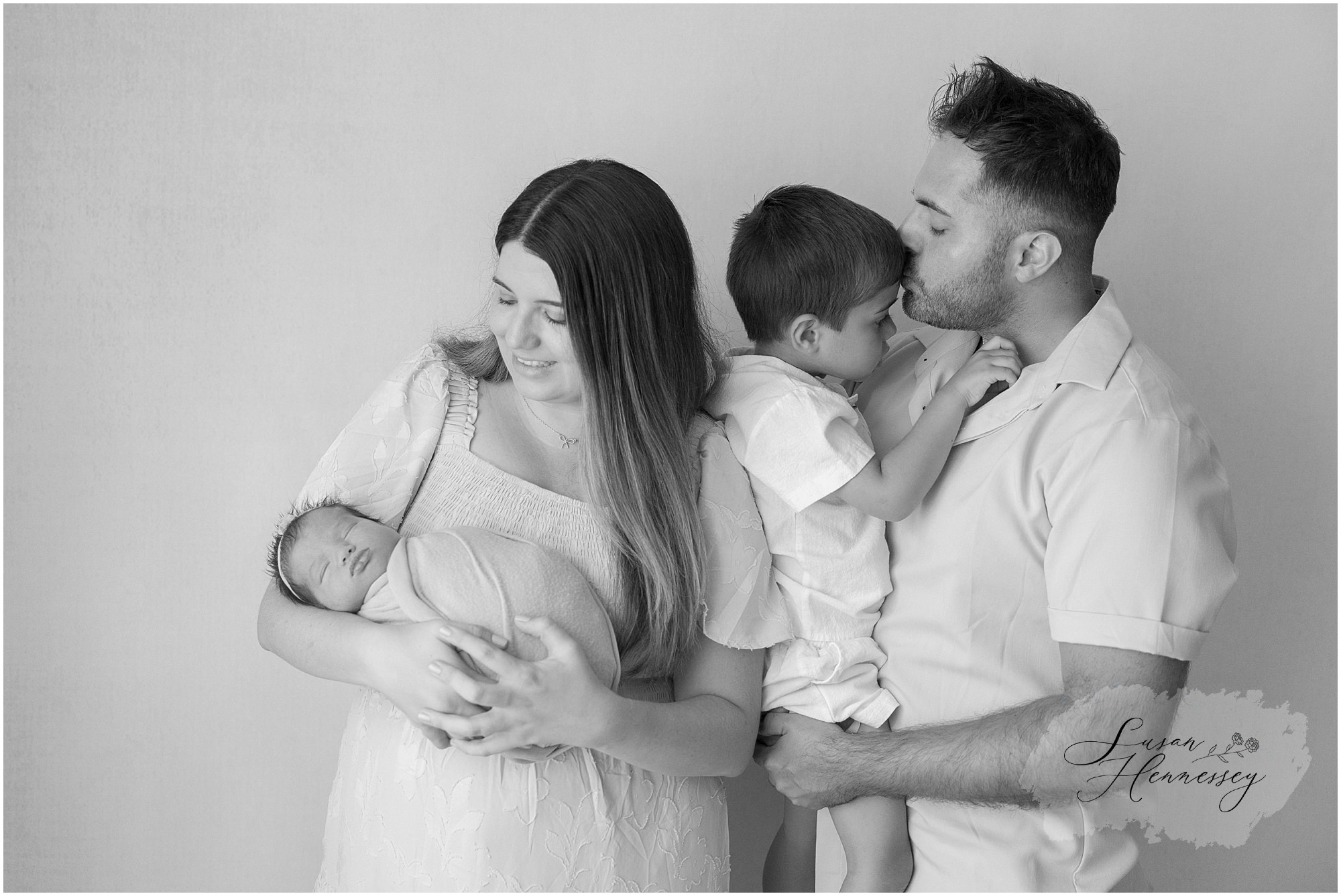 Family newborn portraits in studio with South Jersey newborn photographer