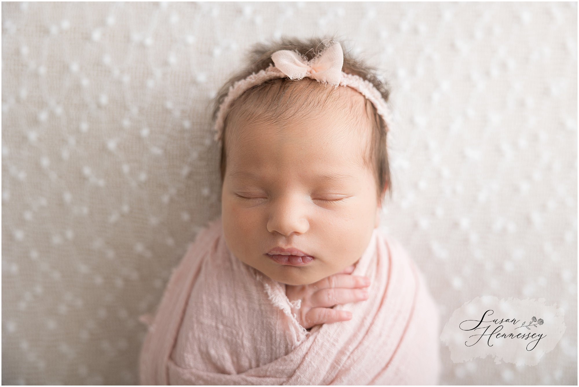 Studio newborn photos of baby Colette by a South Jersey newborn photographer