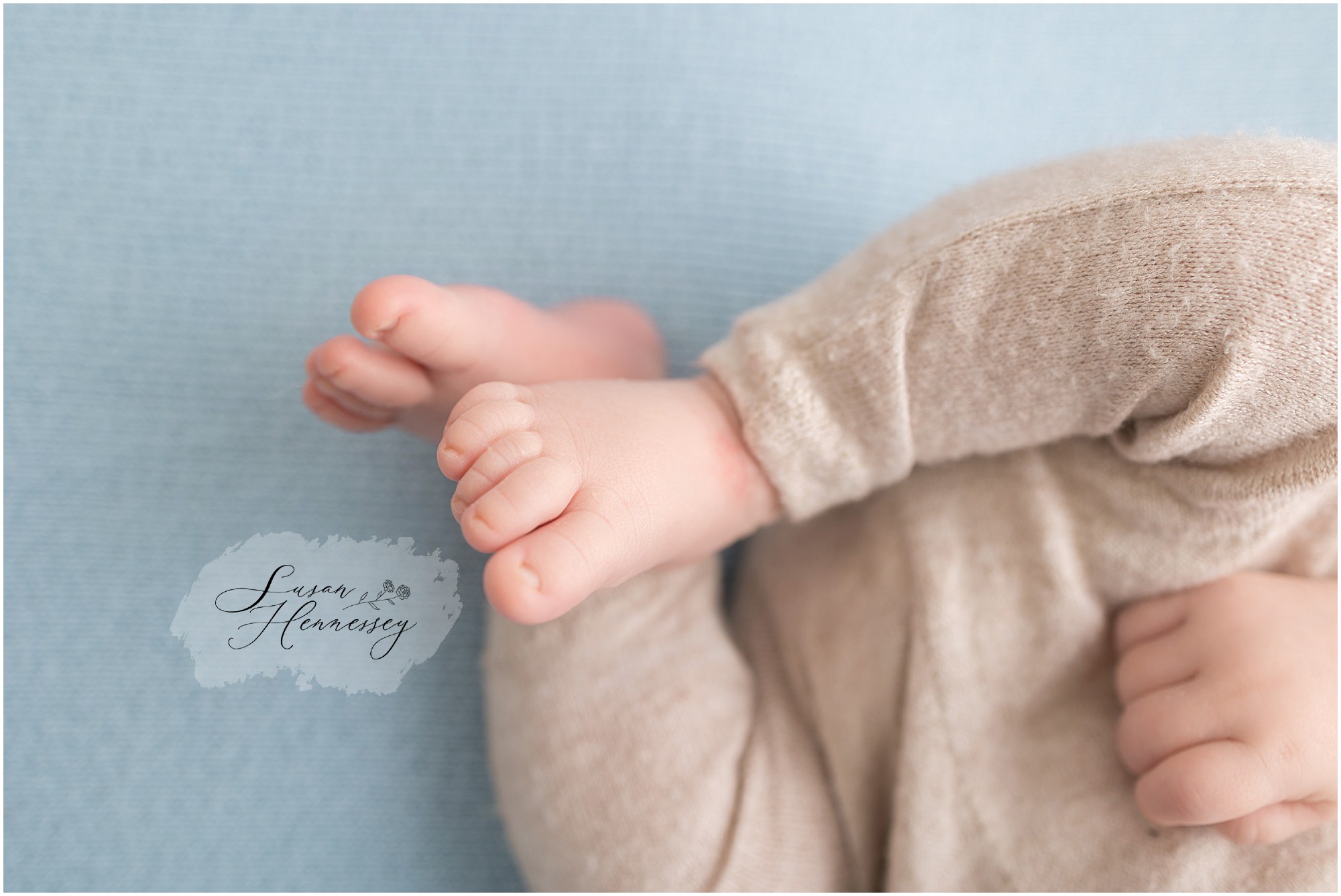 Close-up newborn portrait of baby Jack during his South Jersey studio session.