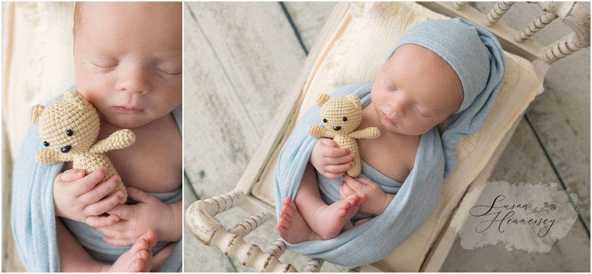 Moorestown NJ newborn photographer capturing baby Jack in a classic studio setup.
